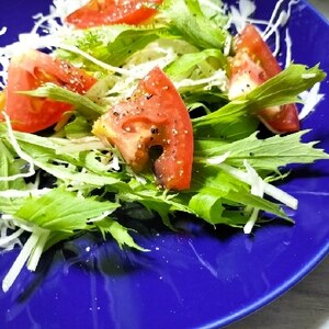バルサミコドレッシングで～トマトと水菜のサラダ